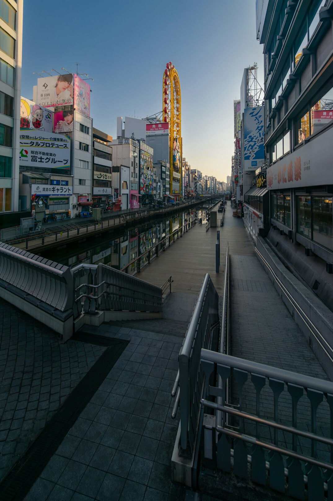city street at dawn