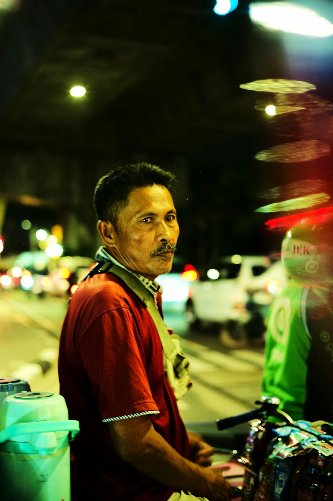Portrait of a middle aged man street vendor