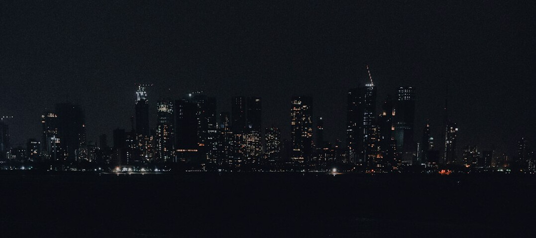 city skyline at night